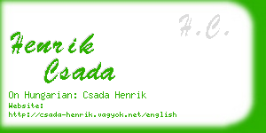 henrik csada business card